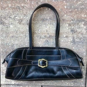 Franco Sarto black handbag purse w/silver buckle